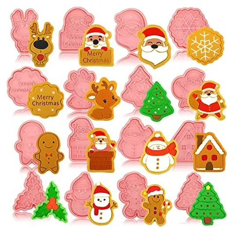 Hoolerry Cookie Cutters with Plunger Stamps – Christmas