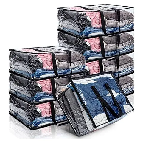 Hoolerry Storage Bag Totes, 60 L – Clear, Black