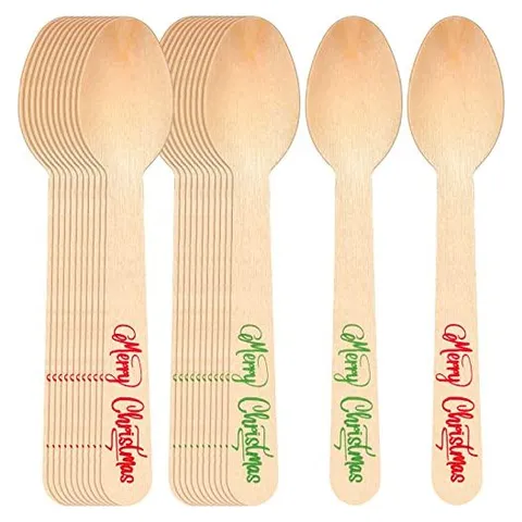 Hoolerry Disposable Wooden Spoons – Red, Green · Merry Style