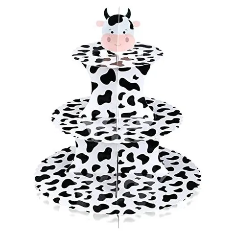 Hoolerry Cow Print 3-Tier Cupcake Stand