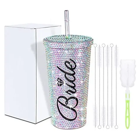 Hoolerry Rhinestone Bride Tumbler – Wide