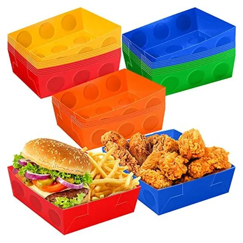 Hoolerry Themed Paper Food Trays – Bright Color