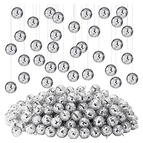 Hoolerry Mini Mirror Disco Ball Ornaments – Silver
