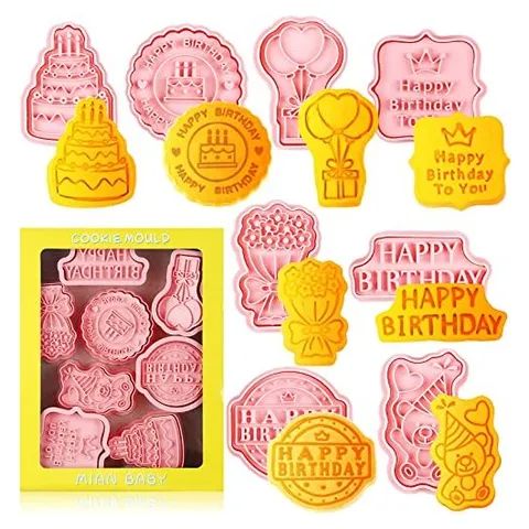 Hoolerry Cookie Cutters with Plunger Stamps – Birthday Style