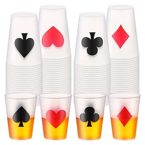 Hoolerry Casino Party Cups, 9 oz – Frosted Clear