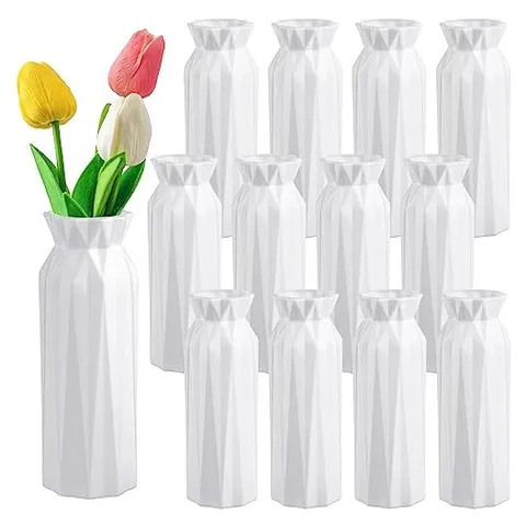 Hoolerry White Flower Vases for Centerpieces – Simple Style