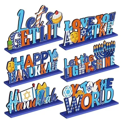 Hoolerry Wooden Holiday & Sports Table Centerpieces – Multicolor · Candle