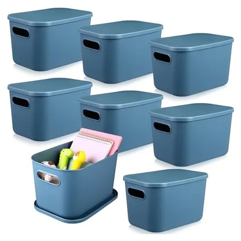 Hoolerry Plastic Storage Bins – Blue