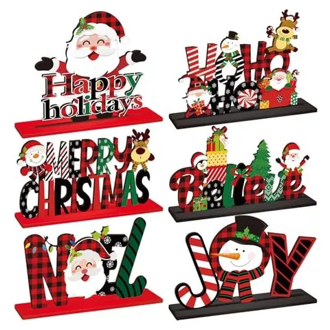 Hoolerry Wooden Christmas Table Centerpieces