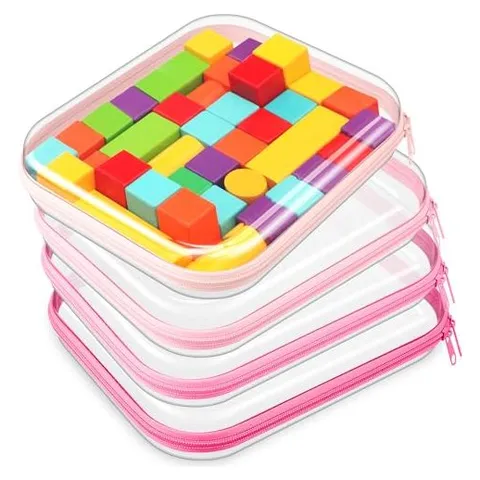 Hoolerry Hard Clear Zipper Cases – Pink · Clear
