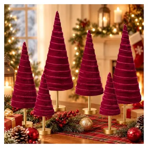 Hoolerry Velvet Christmas Trees – Burgundy